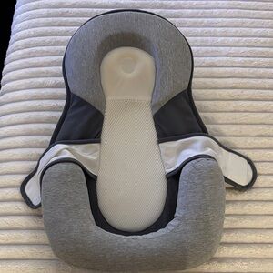 Gray and White Baby Head Support Pillow